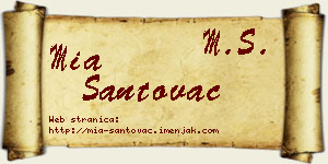 Mia Santovac vizit kartica